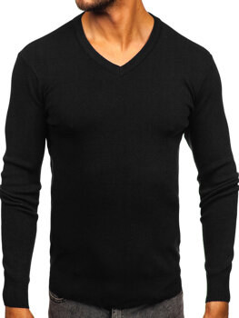 Jersey de cuello en V para hombre negro Bolf H2405