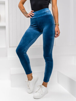 Leggings de velour para mujer azul Bolf W5231