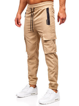 Pantalón cargo de chándal jogger para hombre beige Bolf HSS297