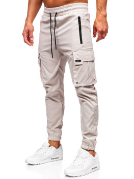 Pantalón cargo de chándal jogger para hombre beige Bolf HSS298