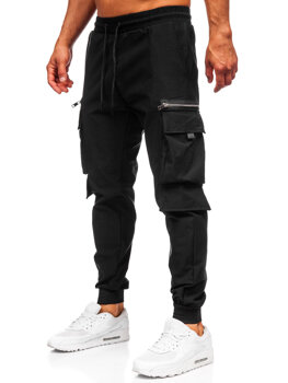 Pantalón cargo de chándal jogger para hombre negro Bolf K12