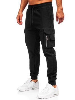 Pantalón cargo de chándal jogger para hombre negro Bolf K16