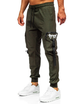 Pantalón cargo de chándal jogger para hombre verde Bolf K15