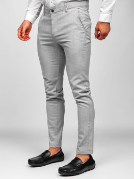 Pantalón chino de tela para hombre gris claro Bolf 0016