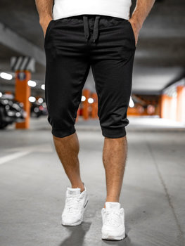 Pantalón corto de chándal baggy para hombre negro Bolf K10002A