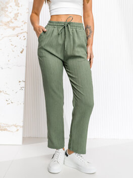 Pantalón de tela para mujer caqui Bolf W7962