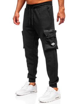 Pantalón jogger de chándal cargo para hombre negro Bolf K17