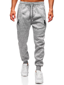 Pantalón jogger de chándal forrado para hombre gris Bolf Q1104