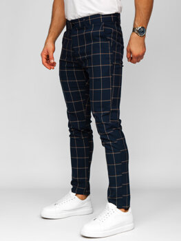 Pantalón jogger de tela a cuadros para hombre azul oscuro Bolf 184177