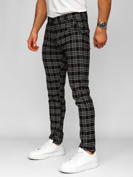 Pantalón jogger de tela a cuadros para hombre negro Bolf 184166