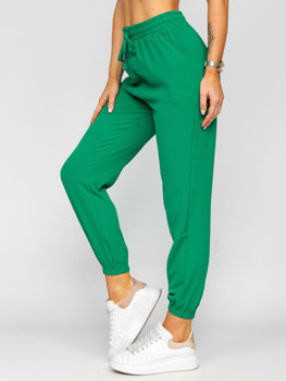 Pantalón jogger de tela para mujer verde Bolf W7322