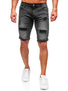 Shorts vaqueros negros para hombre Bolf TF195