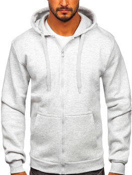 Sudadera abierta gruesa con capucha para hombre gris claro Bolf 2008