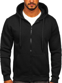 Sudadera abierta gruesa con capucha para hombre negro Bolf 2008