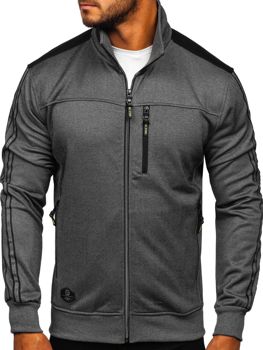 Sudadera abierta sin capucha para hombre gris Bolf TC987