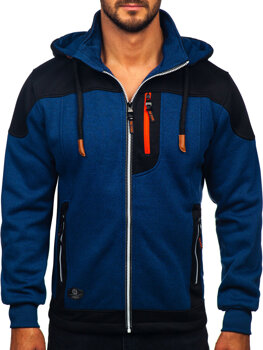 Sudadera-chaqueta con capucha para hombre azul oscuro Bolf TC1262