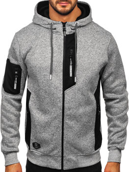 Sudadera-chaqueta con capucha para hombre gris Bolf TC1211