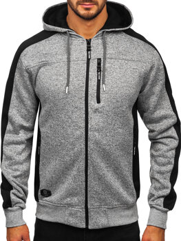 Sudadera-chaqueta con capucha para hombre gris Bolf TC1230