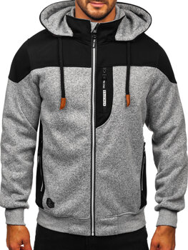 Sudadera-chaqueta con capucha para hombre gris Bolf TC1267