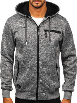 Sudadera con capucha forrada para hombre gris Bolf TC1313