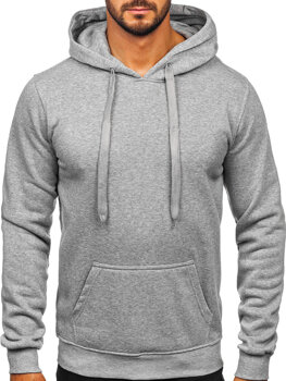 Sudadera con capucha tipo canguro para hombre gris Bolf MB001