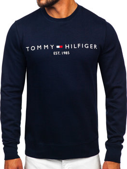 Sudadera sin capucha e impresión para hombre azul oscuro Tommy Hilfiger MW0MW11596