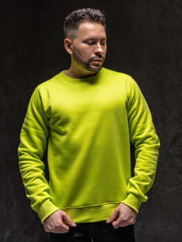Sudadera sin capucha para hombre verde y fluorescente Bolf 2001A1