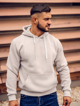 Sudadera tipo canguro con capucha para hombre gris Bolf 1004