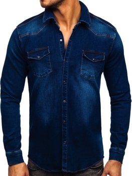 Camisa a manga larga para hombre color azul celeste Bolf 20715