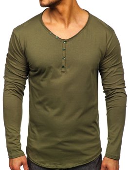 para castigar construcción análisis Camisetas a manga larga con cuello de pico color verde para hombre -  Colección 2023