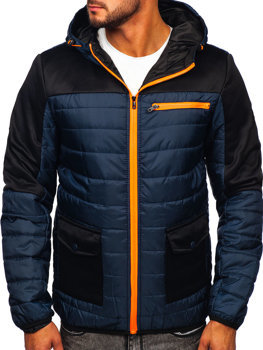 Chaqueta de entretiempo para hombre azul oscuro y verde Bolf BKS2153