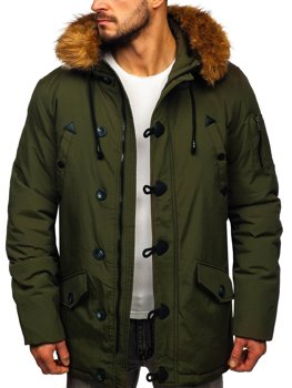 Chaqueta de invierno parka para hombre negra Bolf 1067