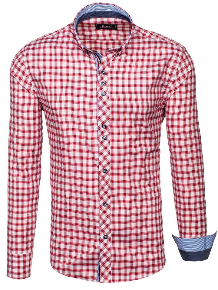 Venta Camisa Cuadrada Roja Para Hombre En Stock