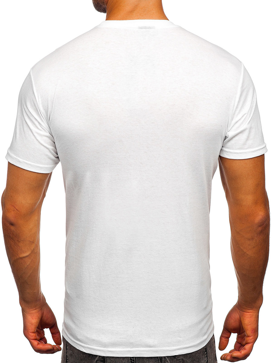 Camiseta algodón de manga corta con impresión para hombre blanco Bolf  0404TA BLANCO