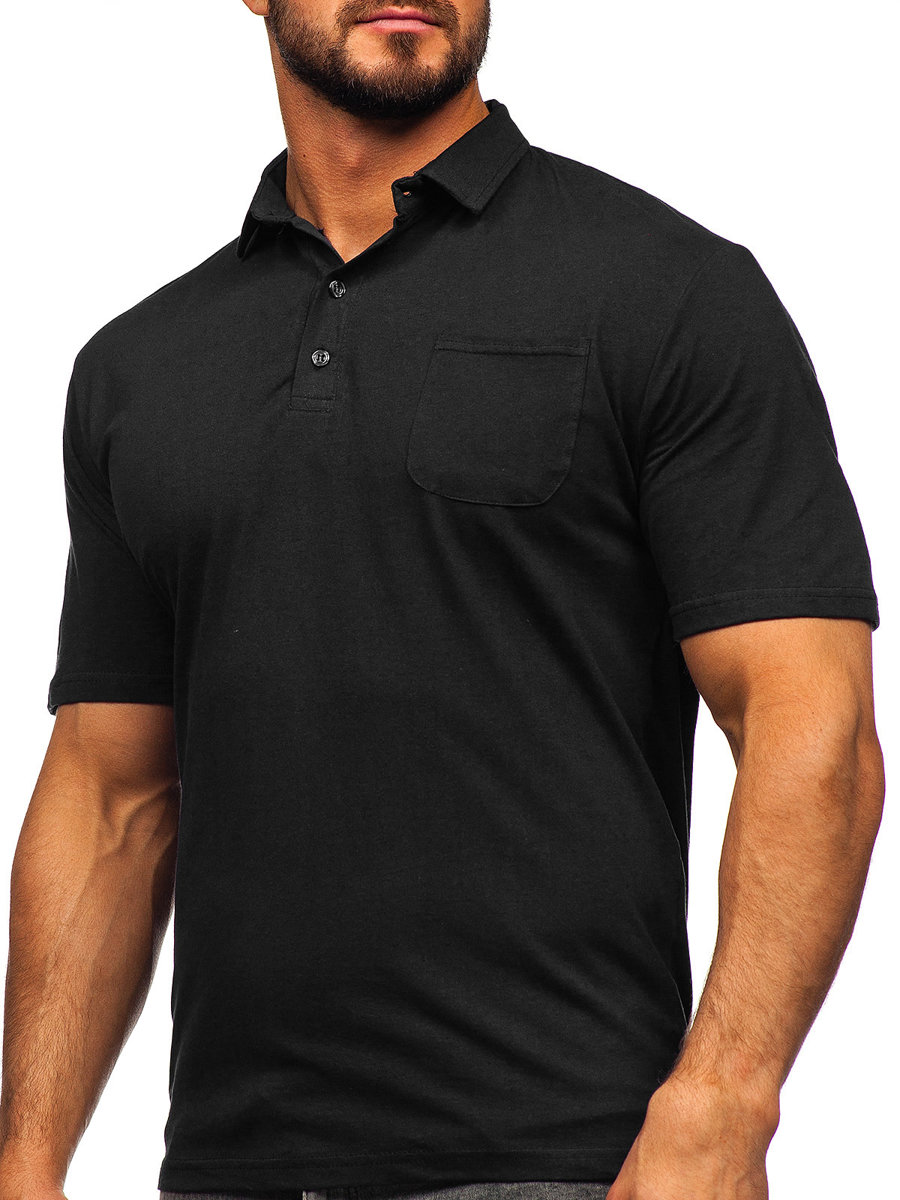 Desigual HOMBRE S Ajustado Polo de Manga Corta Camiseta Gris Algodón Negro