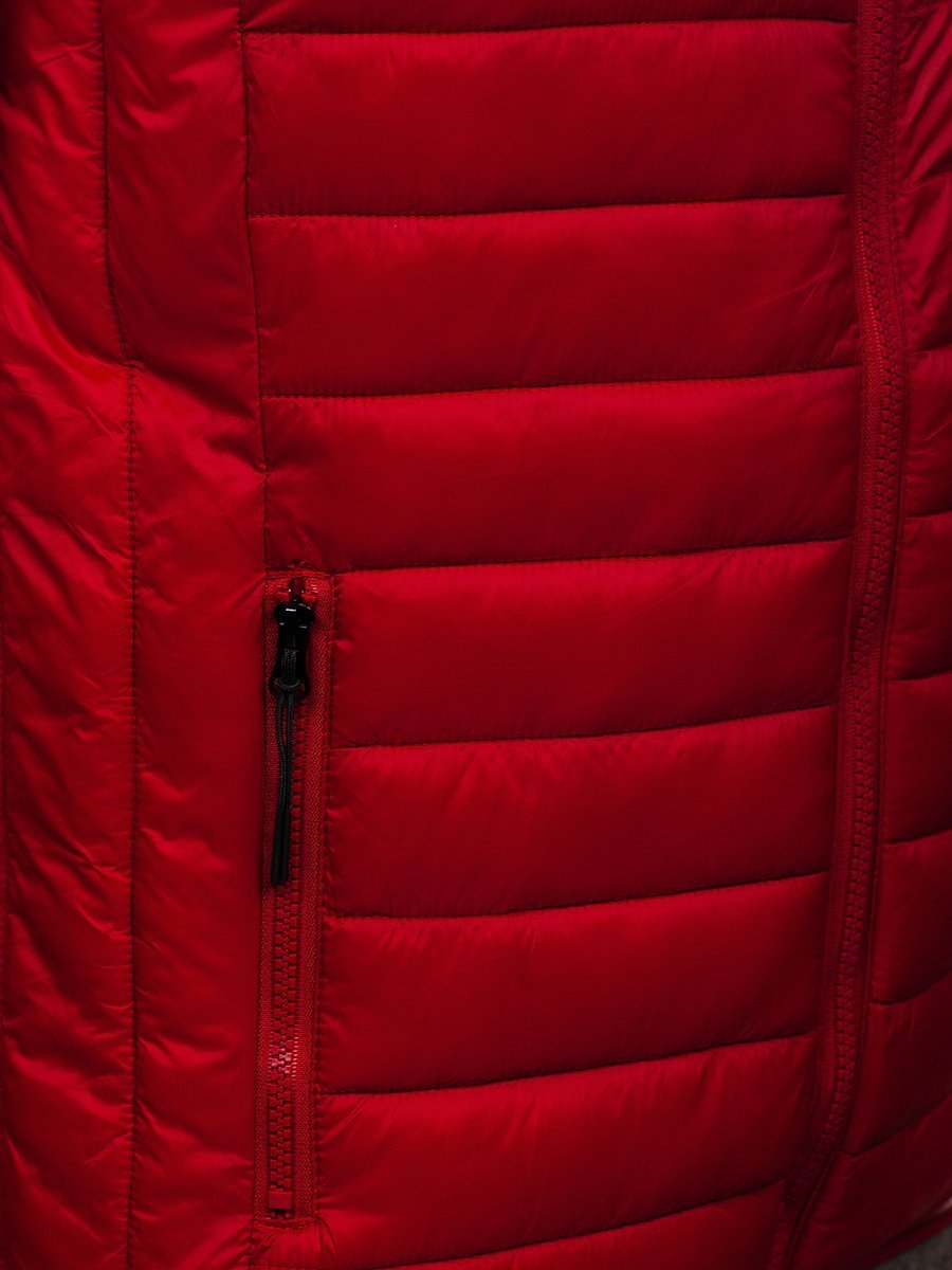 Chaleco acolchado para hombre con capucha color rojo Bolf HDL88002 ROJO