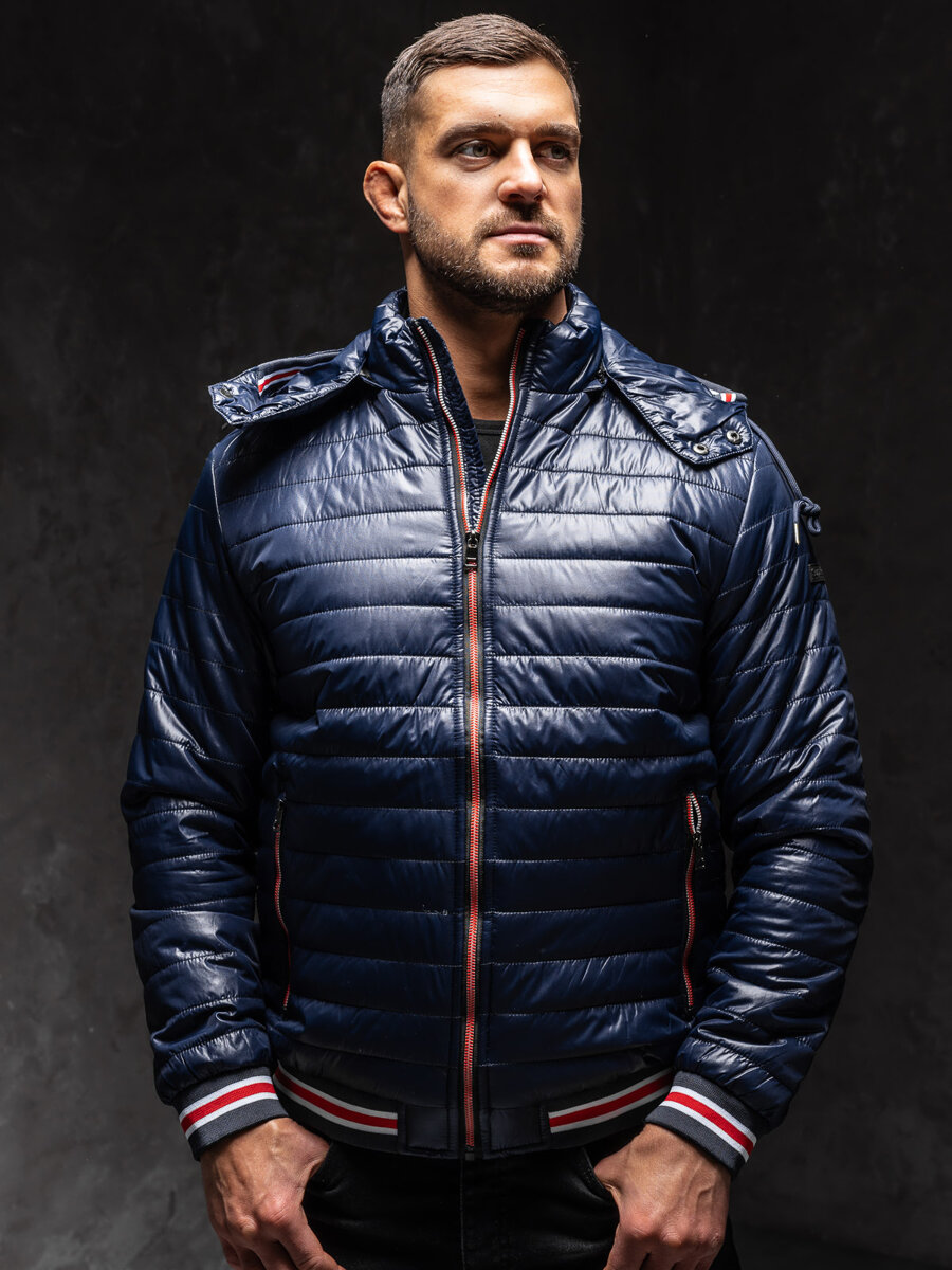 Chaqueta acolchada de entretiempo para hombre color azul oscuro