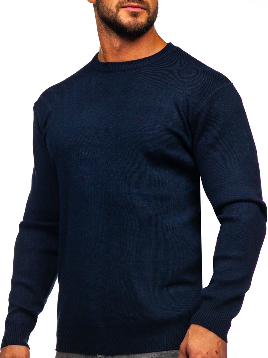 Jersey básico de cuello alto para hombre azul oscuro Bolf 145347