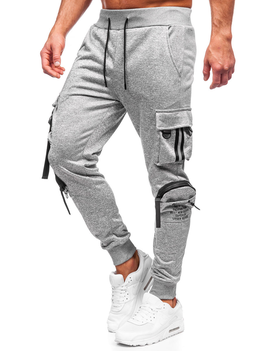 SIR7 Joggers de moda para hombre Pantalones deportivos Pantalones de  entrenamiento atléticos Pantalones cargo casuales Gris Grande