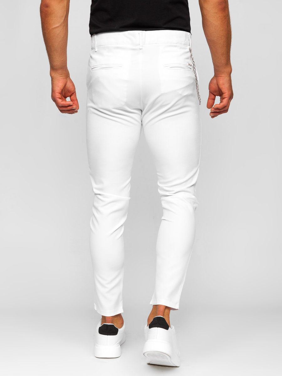 Pantalón chino de tela para hombre blanco Bolf 0059 BLANCO