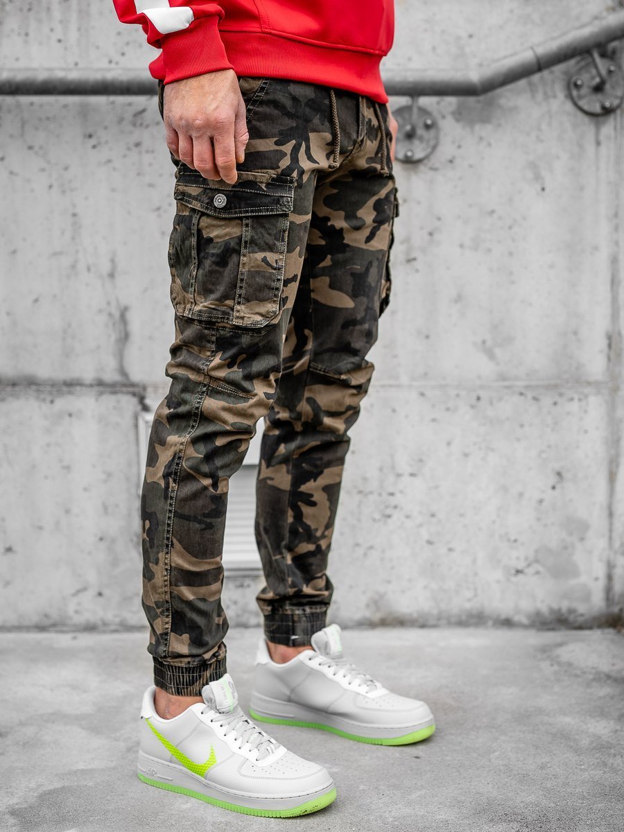 Pantalón jogger cargo de camuflaje para hombre marrón Bolf CT6019 MARRÓN