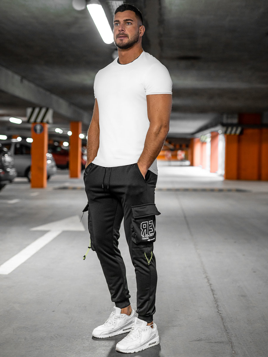 Pantalón jogger de combate para hombre negro Bolf HW2173