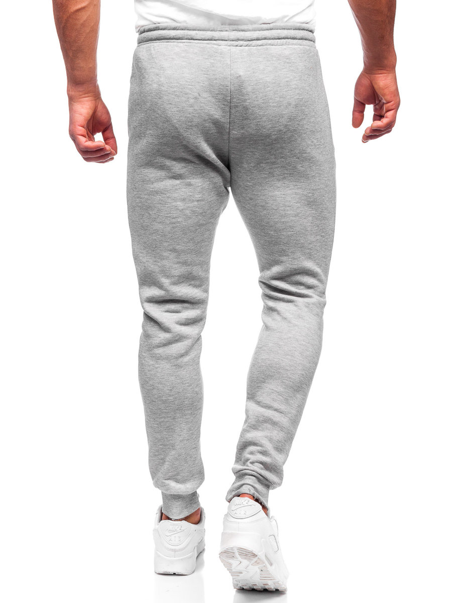 Pantalón jogger de tela a cuadros para hombre gris Bolf 0066
