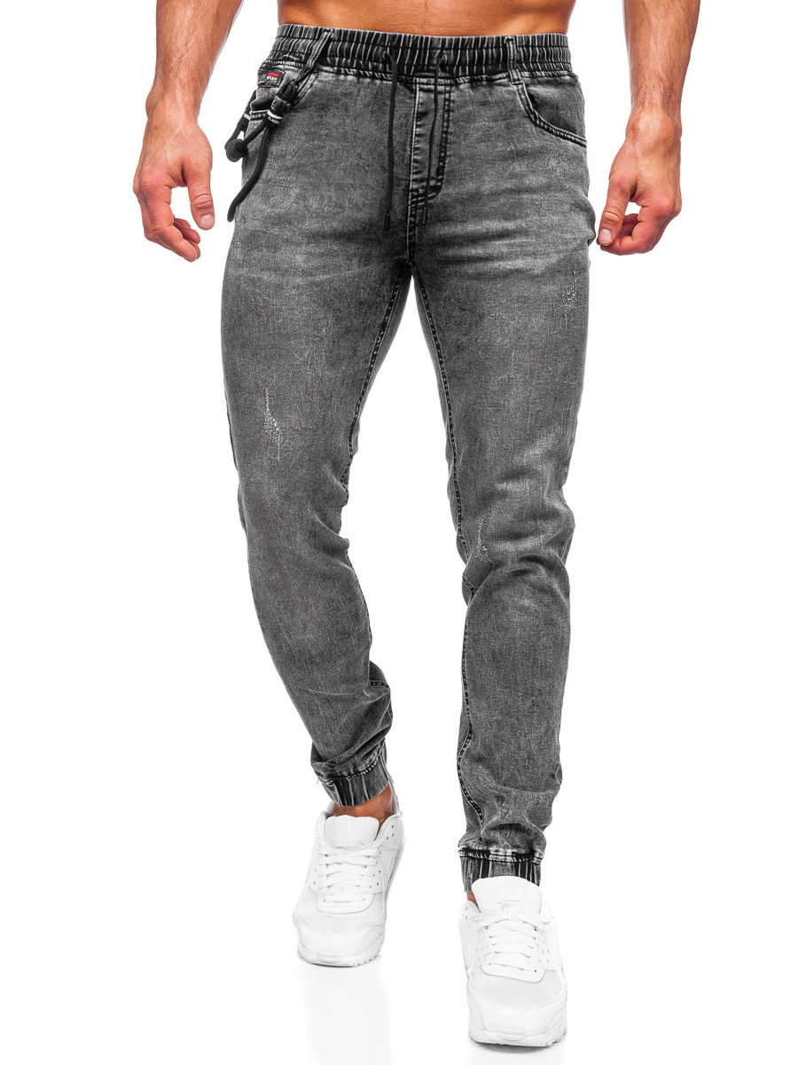 BOLF Hombre Pantalón Vaquero Jogger Denim Jeans Pantalón de Mezclilla  Sombreado Vaqueros de Algodón Slim Fi…