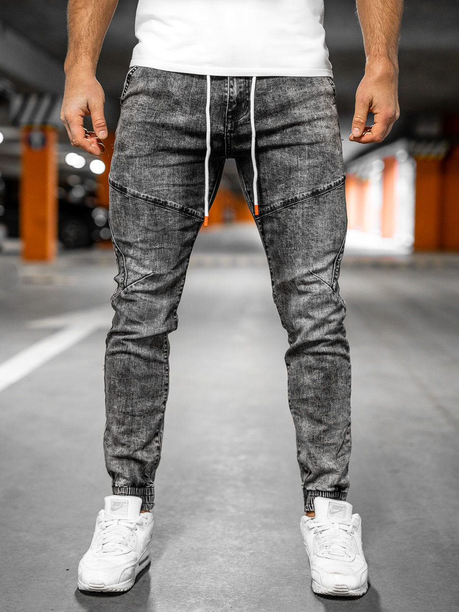 Pantal n vaquero jogger para hombre negro Bolf TF124