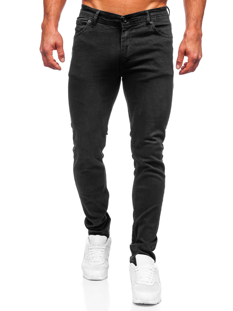 Pantalón vaquero slim fit con tirantes para hombre negro Bolf KX968-C