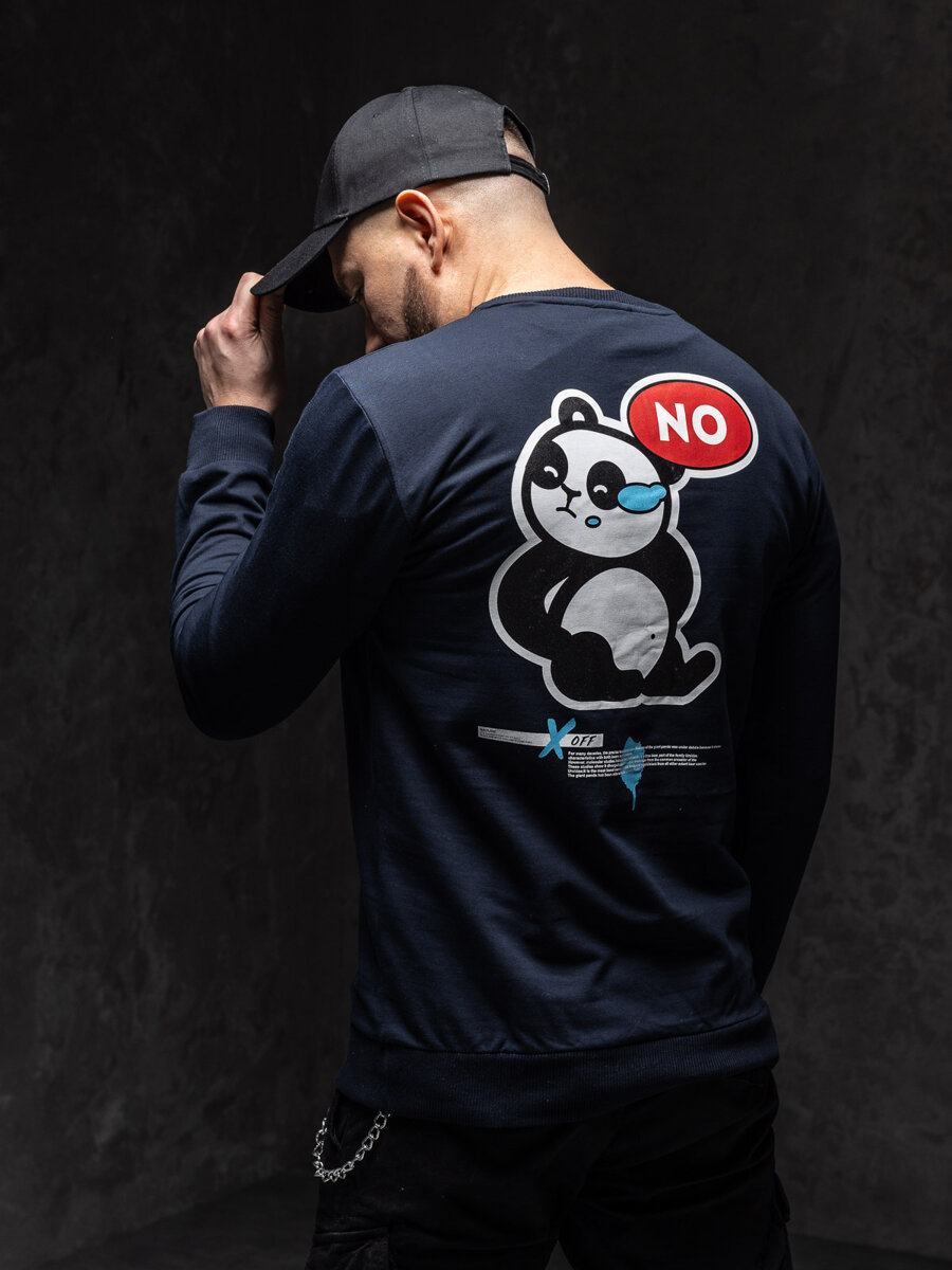 Sudadera azul marino hombre sin capucha