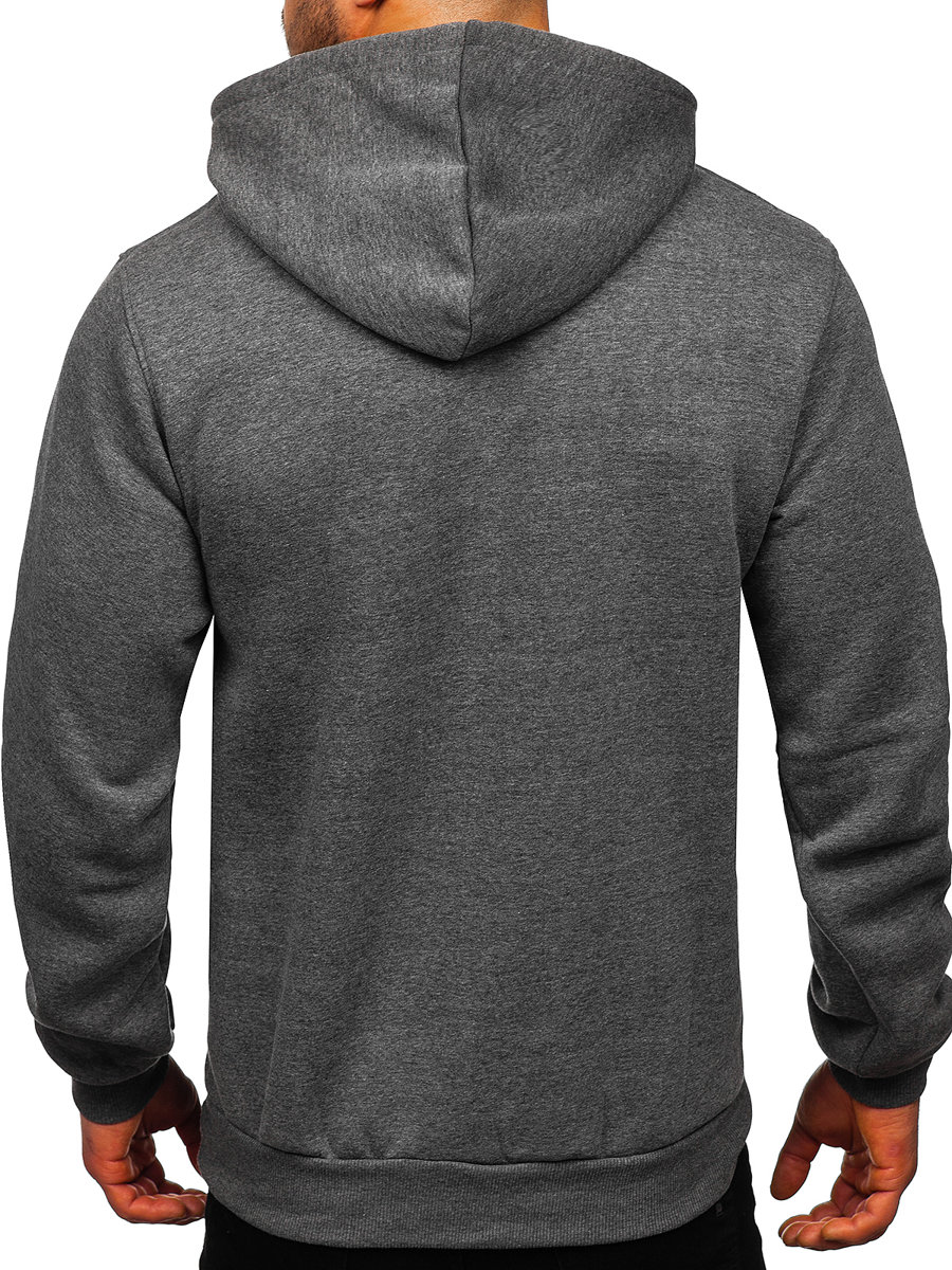 Sudadera tipo canguro con capucha para hombre gris Bolf 1004