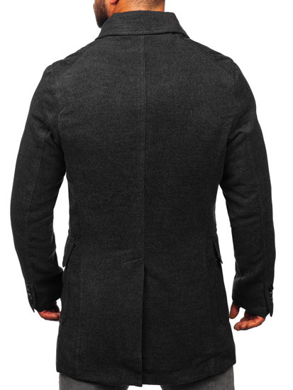 Abrigo de doble botonadura con cuello alto de invierno para hombre grafito Bolf 1048