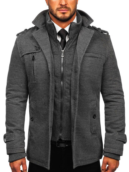 Abrigo de invierno para hombre color gris Bolf 88802